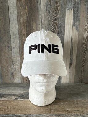 Ping Golf Embroidered White Adjustable Unisex Cap Hat